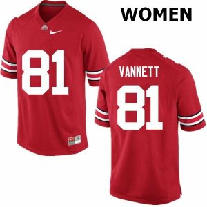 Women's Ohio State Buckeyes #81 Nick Vannett Red Nike NCAA College Football Jersey New Year IRC2644BD